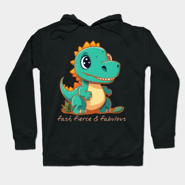 Fast Fierce Dinosaurs Hoodie by Mas Design